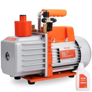 VEVOR Pompa per Vuoto Rotativa a Palette 320 x 125 x 230 mm Pompa per Vuoto per Aria Condizionata 2 Stadi, 280 W 142 L/min Riparazione HVAC, Manutenzione della Refrigerazione, Degasaggio della Resina