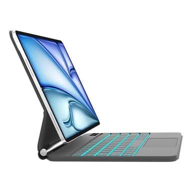 Tastiera per iPad Air 11 (M2 2024/M3 2025), Magnetico Galleggiante Design, Magic Keyboard per ipad Air 6/5/4 Generazione, Cover Tastiera Retroilluminazione per iPad Pro 11 Pollici (4/3/2/1 Gen.), Nero
