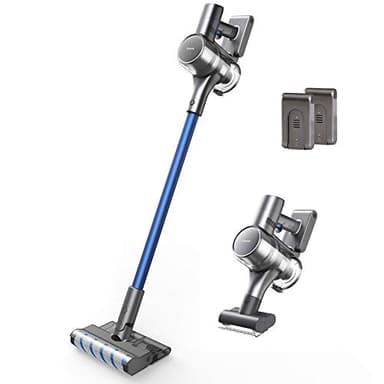 DREAME T20 Mistral PRO Aspirapolvere Senza Fili, Modello Europeo, 125.000 RPM, con Display LCD a Colori e con 2 Batterie Esterne Incluse, Blu