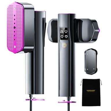 TOPPLEE Ferro da Stiro Verticale, 2 in 1 Stiratore Verticale da Portatile da 1300W, Vaporizzatore per Indumenti Solo 0,6 KG, 10 Minuti di Vapore Continuo, Ferro da Stiro a Vapore per Viaggi e Casa