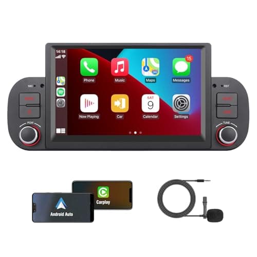 KTTCORLP Autoradio per Fiat Panda 2013-2020 con Carplay/Android Auto/Mirrorlink Radio Schermo tattile Supporto, 7 pollici Touchscreen Bluetooth/FM/AM/USB/EQ