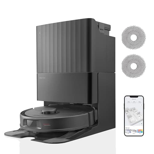 roborock Qrevo S Set Robot Aspirapolvere 7000Pa con Stazione Autopulente, Svuota Automaticamente la Polvere/Pulisce il Panno Rotante Sollevabile/Ricarica l'acqua (Roborock Qrevo S Set Nero)