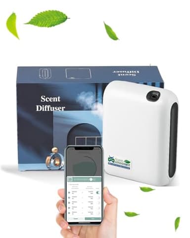 Mxmoonant Diffusore di Oli Essenziali senza Acqua con Nebbia Fredda, Copertura 60-100㎡, Bottiglia di Olio da 200ml, da Parete, App Control&Timer, per Grandi Ambienti, Casa, Ufficio, Negozio