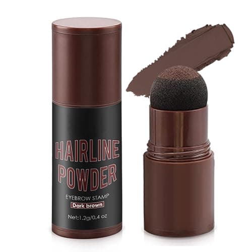 Polvere per Attaccatura dei Capelli, Copertura dell'attaccatura dei Capelli Impermeabile/Resistente Sudore, Ombretto Correttore per Coprire Radice Capelli Riempire Capelli Diradati (Dark Brown, M)