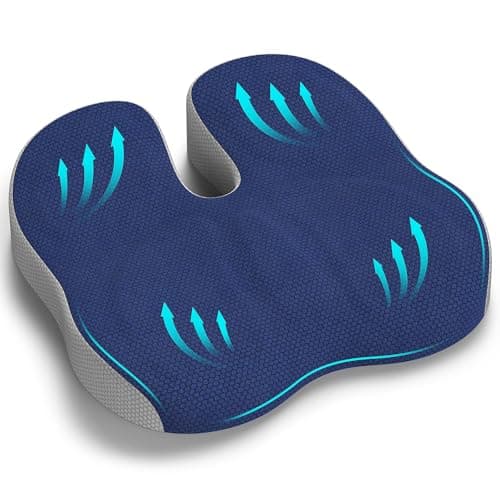 Cuscino Sedia Ufficio, Cuscino Ortopedico Seduta per Coccige, Memory Foam Cuscino Ergonomico Sedia Ufficio, Alleviare il Dolore Cuscino per Sedia per Ufficio Auto Gaming - Blu Navy