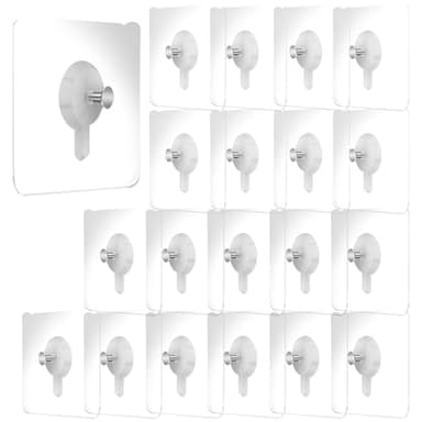 20Pcs Ganci Adesivi Per Quadri,Ganci Adesivi Muro,Appendi Quadri Senza Chiodi,Appendere Quadri Senza Chiodi,Ganci Autoadesivi Per Quadri Trasparenti,Per Orologio, Foto, Pittura,6 * 6cm