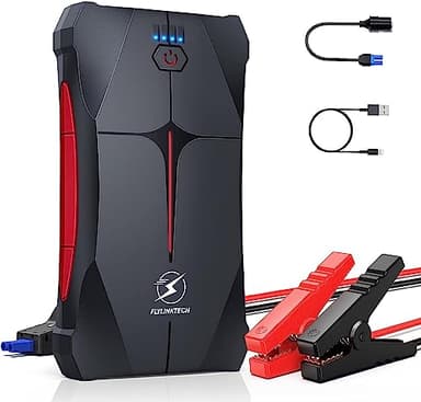 FLYLINKTECH Avviatore Emergenza per Auto- 2000A 13200mAh Avviatore Portatile per Motore Benzina, Impermeabile IP67, fino a 6,0L Ges o 5,0L Diesel, 12V Jump Starter, Torcia a LED
