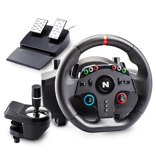 NITHO Drive Pro ONE Volante con Pedali e Cambio Separato, Volante da Gioco a 270 Gradi per PC, PS4, Xbox One, Xbox Series X|S, Zero Dead Zone Volante da Corsa, Simulatore di Guida
