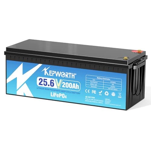 KEPWORTH 24V 200Ah LiFePO4 batteria al litio, max. 5120W di potenza, 100A BMS, 4000-15000 cicli profondi e 10 anni di durata, per barca, camper, trolling motor, sistema solare off-grid, Fotovoltaico
