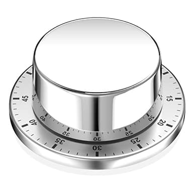 Gvolatee Timer Da Cucina Meccanico, Timer Cucina Magnetico Adsorbibile, Conto Alla Rovescia Rotante Da 60 Minuti Facile Da Usare Per Cucinare Dolci Cuocere Uova Sode,Timer In Acciaio Inossidabile