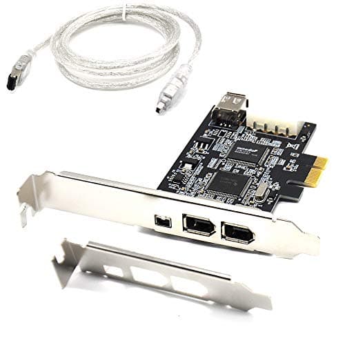 Padarsey - Scheda PCIe Firewire per Windows 10, IEEE 1394 PCI Express Controller a 4 porte (3 x 6 pin e 1 x 4 pin), adattatore Firewire 800 1394a per Windows 7/8/Mac OS con staffa a basso profilo e