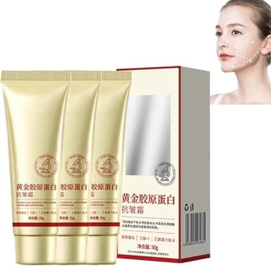 Crema al collagene d'oro, crema antirughe idratante per il viso, crema coreana al collagene d'oro da 50 g, idratazione profonda di lunga durata, rassoda (3pcs)