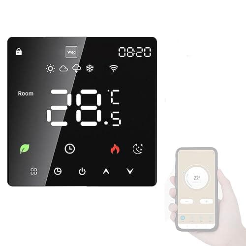 Termostato WiFi per Riscaldamento Elettrico, Weytoll Termostato da parete intelligente WiFi alimentato a 220 V, funzione di programmazione, touchscreen LED digitale, telecomando APP per telefono