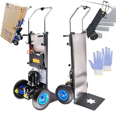 LTdlhFk Carrello Manuale Elettrico - Scale su E Giù, Carrello Saliscale Elettrico, capacità di Carico (400kg), Batteria Rimovibile (48v/36ah), Motore Senza Spazzole da 1200w
