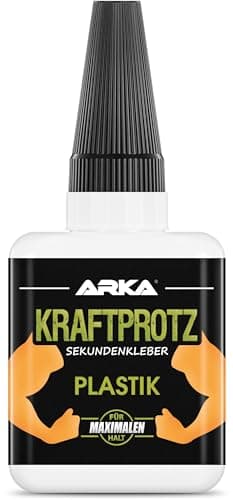 ARKA - KRAFTPROTZ PLASTICA 50 g | Colla istantanea extra forte | Colla trasparente per plastica e materiali plastici | Super colla liquido | Ideale per incollare plastica e materiali plastici