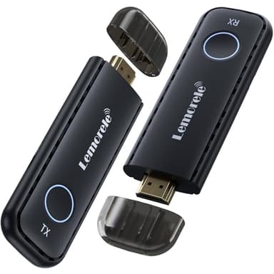 HDMI Senza Fili, Lemorele Trasmettitore e Ricevitore HDMI Wireless 165FT/50M Supporta 2.4/5GHz Streaming Video/Audio/File da Computer, Portatile, PC, Fotocamera, Blu-ray a Proiettore/Monitor/HDTV