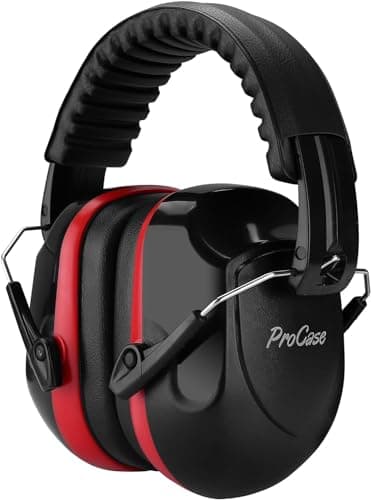 ProCase Cuffie Antirumore, NRR 28 dB Cuffie Antirumore per Ambito Lavorativo, Lavoro Sul Trattore, Isolanti per Studiare, Falciatura, Sparare, Aereo, Muscia Forte e Industria Della Costruzio –Nero
