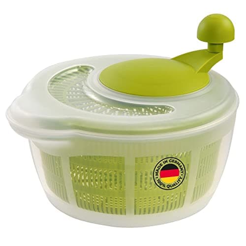 Westmark Centrifuga per insalata, Capacità: 5 litri, ø 26 cm, Plastica, Senza BPA, Fortuna, Colore: Trasparente/Verde, 243222E1