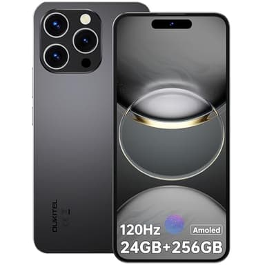 OUKITEL P1 Smartphone Android 14-24(8+16) GB+ 256GB/2TB Helio G99-6.7" FHD+ Amoled Schermo 120Hz Aggiorna Telefono 50MP+32MP Camera 5150mAh Cellulari e Smartphone NFC/Impronte Digitali/Face ID Nero