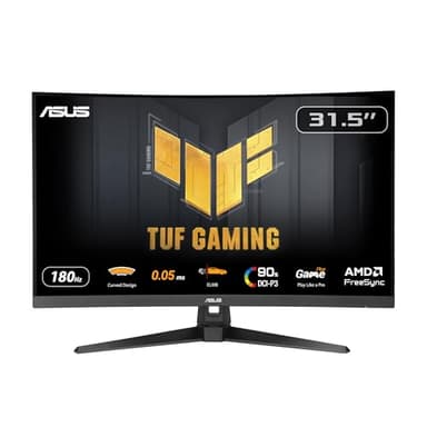 ASUS TUF Gaming VG32WQ3B, Monitor Curvo da 31,5", Quad HD VA (2560x1440), 0,5 ms (GTG), 180Hz, Tecnologia Extreme Low Motion Blur, FreeSync, 90% DCI-P3, Nero