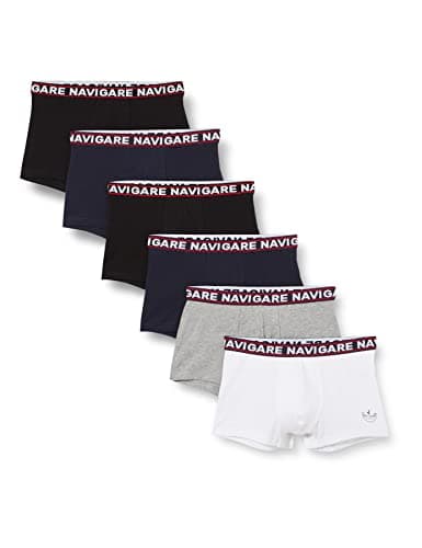 Navigare 322 (Pacco Da 6), Boxer Uomo, Multicolore (Bianco/Nero/Antracite/Navi), M confezione da 6