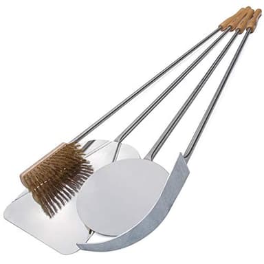 Giemme Set 4 Pale per Pizza in Acciaio Inox – kit Pale da Forno per Pizza (manico 85 cm)
