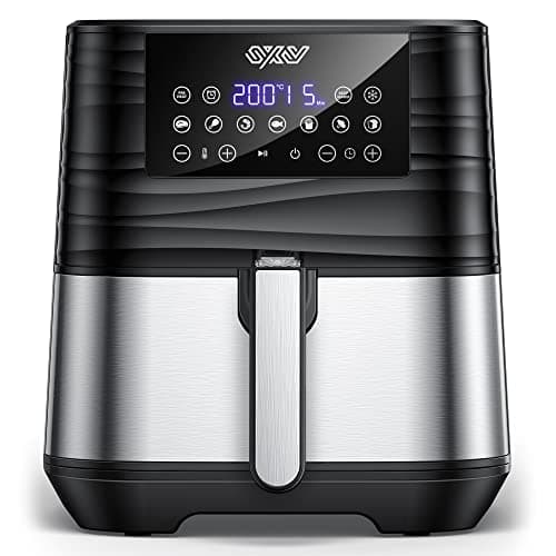 Innsky Friggitrice ad Aria 5,5 Litri, 1700W Friggitrice ad Aria Calda con 11 Programmi, Air Fryer con Funzione di Preriscaldamento, Sbrinamento, Keep Warm, Ricette Italiane