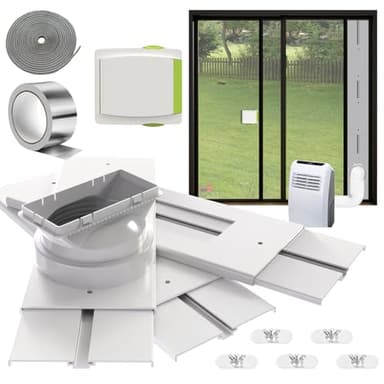Aozzy PVC Guarnizione Regolabile per Porte per Condizionatore Portatile-Per Tutti i tipi di Condizionatori Portatili Guarnizione Universale per Porte 87"×6.4"con Adattatore 5,9"φ