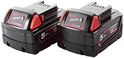 Milwaukee Batteria M18B5 18V 5Ah, 2 pezzi, 18 V, rosso