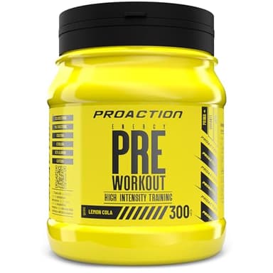 ProAction Pre Workout Potente | Integratore Preworkout con Creatina, Citrullina Malato, Beta Alanina e Caffeina | Boost di Energia e Resistenza per Bodybuilding, Sport e Fitness | 20 Porzioni | 300g