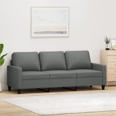 Gecheer Divano 3 Posti,Moderno,per Soggiorno,in Tessuto,Grigio Scuro,198x77x80 cm,Divano in Tessuto Moderno,Divano Moderno,Divano 3 Posti in Tessuto Moderno,Divano da Salotto