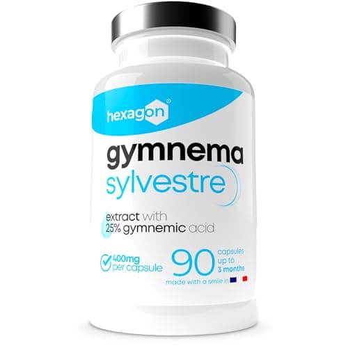 Gymnema Sylvestre 400mg - Fino a +3 Mesi di Cura - Gurmar - Supporto Naturale & Gestione delle Voglie di Zucchero - 90 Capsule Vegetali - Vegano - Hexagon