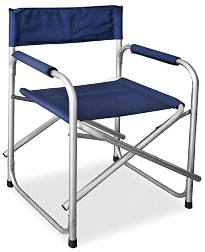 SF SAVINO FILIPPO Sedia poltrona regista pieghevole telaio in alluminio anodizzato tela blu resistente in pvc per giardino mare campeggio pic nic richiudibile