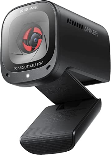 Anker PowerConf C200 2K USB Webcam per Laptop Microfoni con Cancellazione del Rumore e K.I, Microfono Stereo, Angolo di Visione Regolabile, Correzione della Luce Copertura Fotocamera Integrata