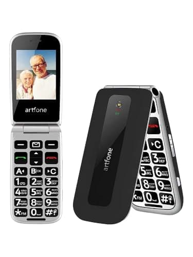 artfone F20 Telefono Cellulare per Anziani丨GSM Flip Telefoni Cellulari con Tasti Grandi丨2.4" Display丨Funzione SOS丨Volume Alto丨Doppia SIM丨Batteria da 1300 mAh丨Funzione di orario丨Torcia丨Radio - Nero