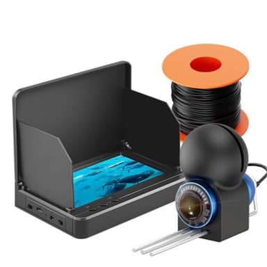 Hapihom Fish Finder, fotocamera subacquea da pesca con schermo da 4,3" e grandangolo di 220 gradi, batteria da 10000 mAh, 12 sonde integrate ad alte prestazioni da 4,3" + 30 metri