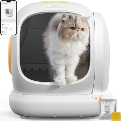Lettiera Gatto Autopulente UBPET 75L, Lettiera Automatica per Gatti, Anti-Fuites, Anti-Pincement, Anti-Odeur, Controllo APP 2.4GHz Wi-Fi, Sicurezza Avanzata, Durabile e Silenziosa per Più Gatti