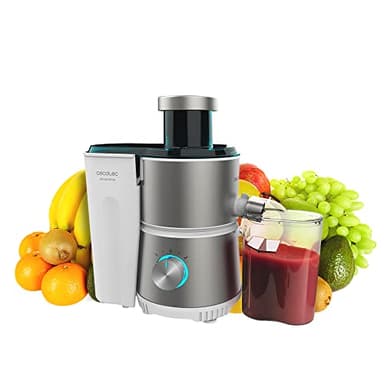 Cecotec Juice&Fresh 400 Titan White Frullatore orbitale 400 W, 20000 giri al minuto, dimensioni compatte, 2 velocità, disco nero rivestito in titanio, sistema antigoccia, brocca da 350 ml