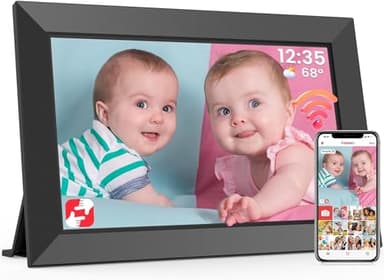 FRAMEO Cornice Digitale 10,1 Pollici WiFi, Memoria 32 GB, Schermo Touch IPS HD 1280x800, Rotazione Automatica, Supporto per Scheda Micro SD, Momentos di Condivisione Istantanea