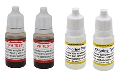 FILTRIACQUAITALIA Test Cloro PH Misuratore PH-Cloro Kit Analisi Set 4 Pezzi