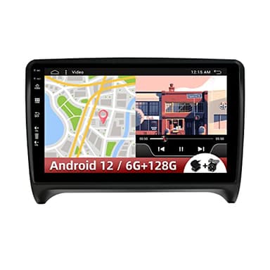 Autoradio di Android 10 Navigazione 2 DIN per Audi TT MK2 8J 2006-2012 | 4 LED telecamera di retromarcia e microfono | 9 pollici | 6G+128G | Supporta DAB 4G WiFi BT5.0 MirrorLink RDS FM AM