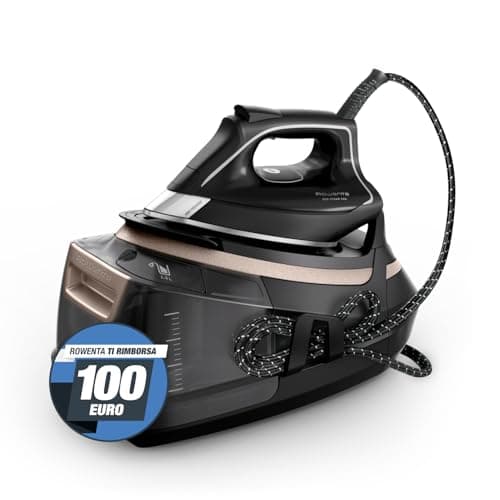 Rowenta Eco Steam Pro Ferro da Stiro a Vapore con Caldaia, Pressione Fino a 8 Bar, 2800W, 1.3 Litri, Colpo Vapore 580 g/min, Ferro da Stiro Modalità Eco, Sistema Anti-Calcare, DG9640