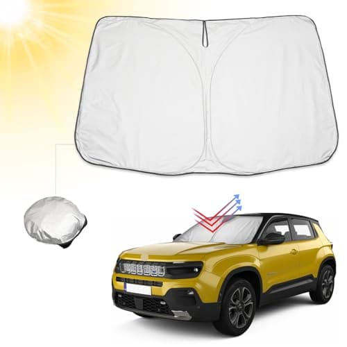 BIBIBO J*eep Avenger Copriparabrezza, copertura auto compatibile con J*eep Avenger 2023 2024, parasole auto per parabrezza anteriore, pieghevole, parasole contro i raggi UV