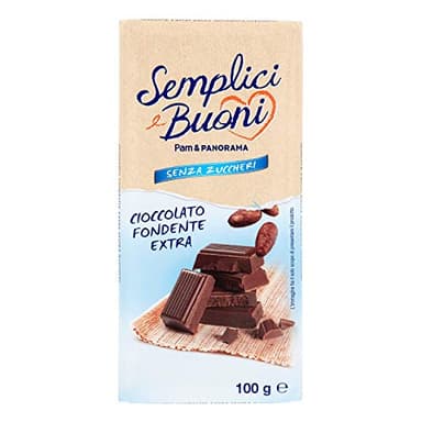 Semplici E Buoni Tavoletta Di Cioccolato Fondente Senza Zucchero, 100g
