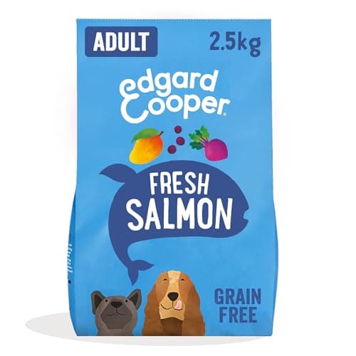 Edgard & Cooper Crocchette Cani Adulti Cibo Secco Senza Cereali Mangime Naturale 2.5kg Salmone Fresco, Alimentazione Completa, Sana ed Equilibrata per Cani di Ogni Taglia