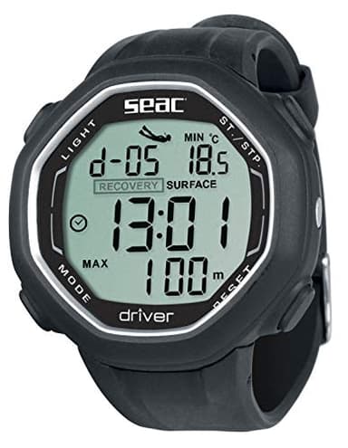 SEAC Driver, Computer da Polso per Immersioni in Apnea con Download Dati Unisex Adulto, Nero, Standard, Single