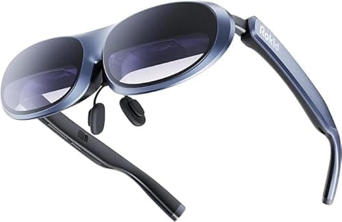 Rokid Max Occhiali AR con Teatro Virtuale Micro-OLED da 360'', Campo Visivo di 50° e Luminosità di 600 nits, Supporto HDCP, Compatibile con iPhone 15, Android, Console e Computer