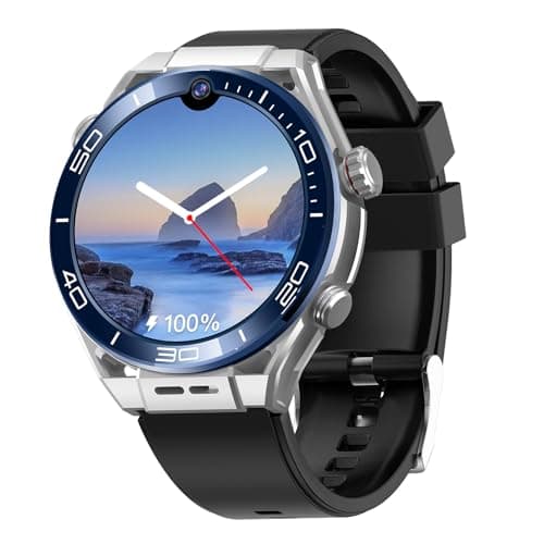 XUCS Smart Watch da Uomo, Smartwatch con Scheda SIM 4G (rispondi/effettua Chiamata), Schermo da 1,52" HD Doppia Fotocamera Supporta Videochiamate, 4G RAM+64 GB Rom, Impermeabile IP68