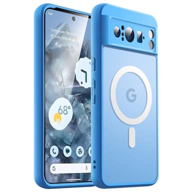 JETech Cover Magnetica per Google Pixel 8 Pro 6,7 Pollici 2023, Compatibile con MagSafe, Traslucida Opaco Retro Antiurto Cellulare Custodia (Azzurro Cielo)