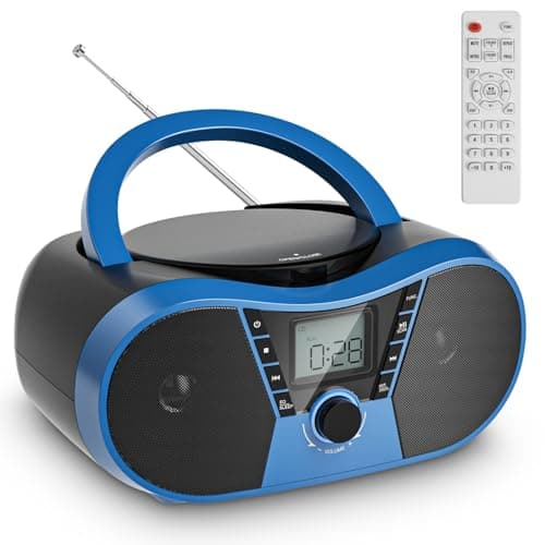 Gueray Radio Portatili Boombox con Bluetooth Lettore CD Altoparlante Audio Stereo con Lettore CD Radio AM/FM USB Riproduzione MP3 Ingresso AUX da 3,5 mm Jack per cuffie Display LCD Telecomando